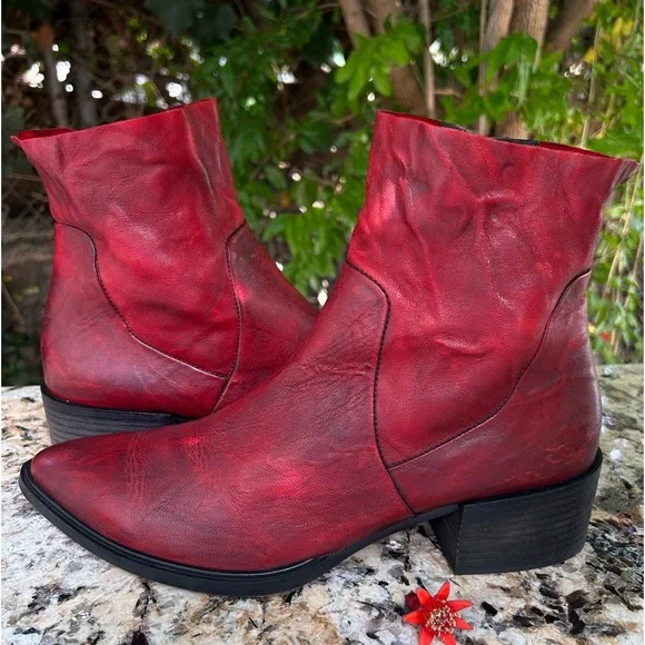Paul Green Chili Red Ankle Booties - Picture 5 of 13
